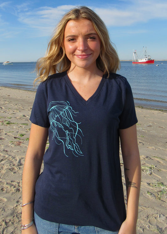 Jelly Fish V-Neck Tee