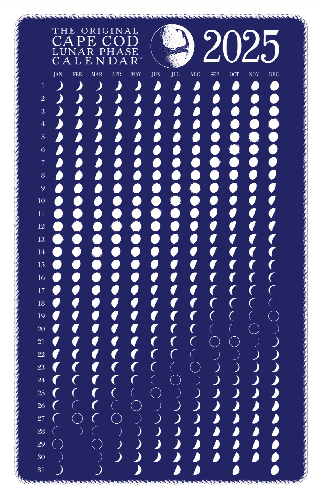 Cape Cod Lunar Calendar 2025