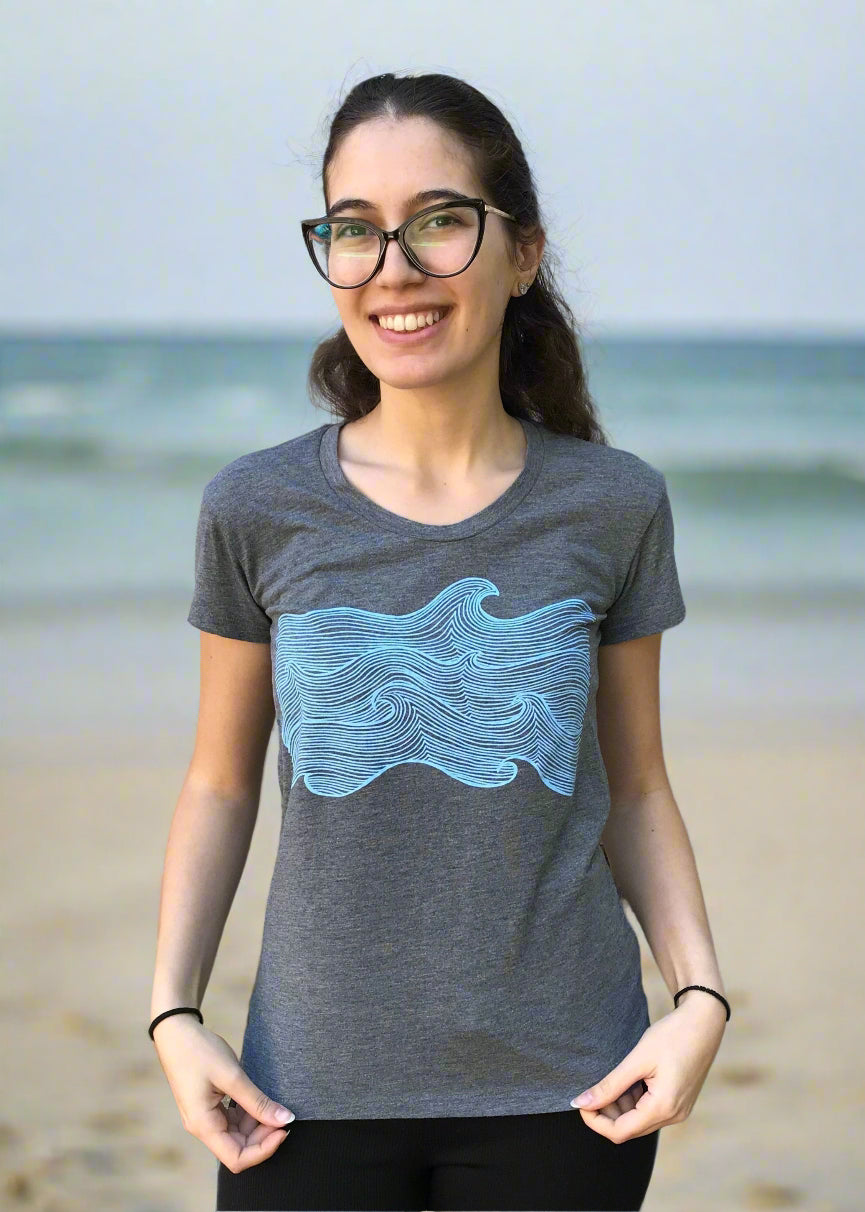 Life Comes in Waves Double Print Crewneck Tee