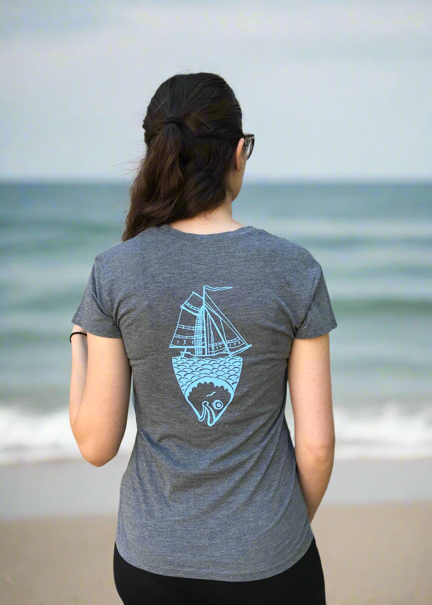 Life Comes in Waves Double Print Crewneck Tee