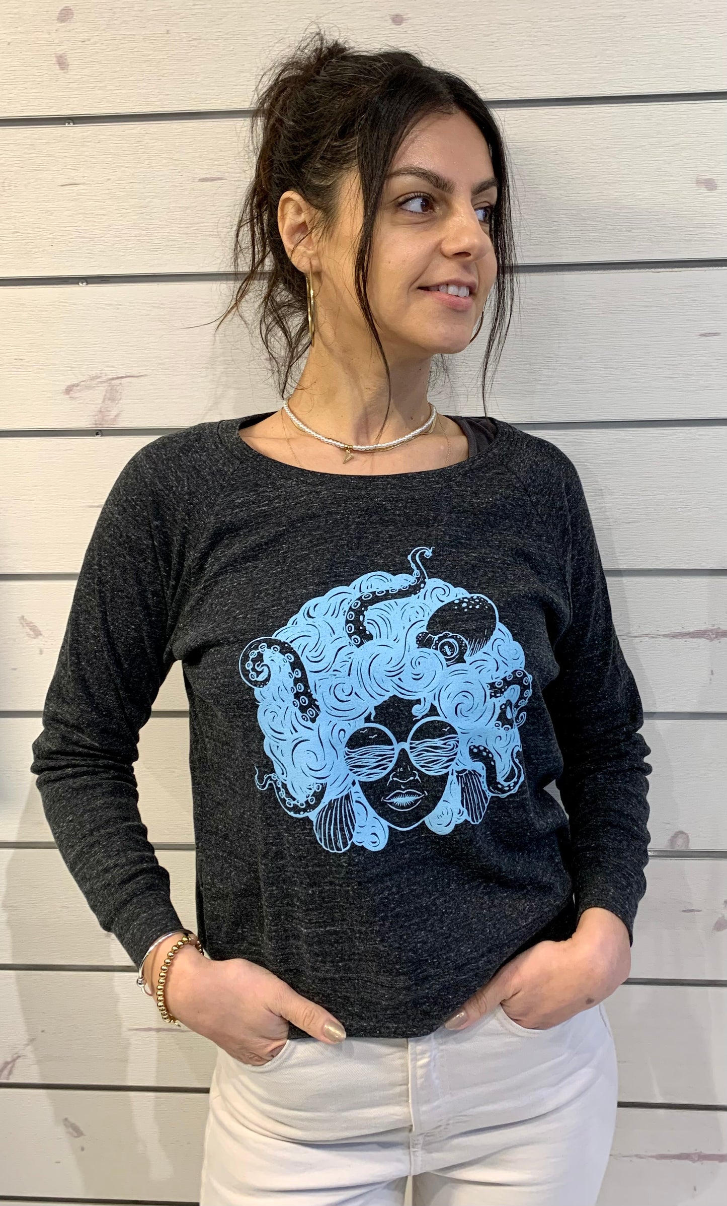NEW!!!  Sea-Dusa Charcoal Grey Pullover