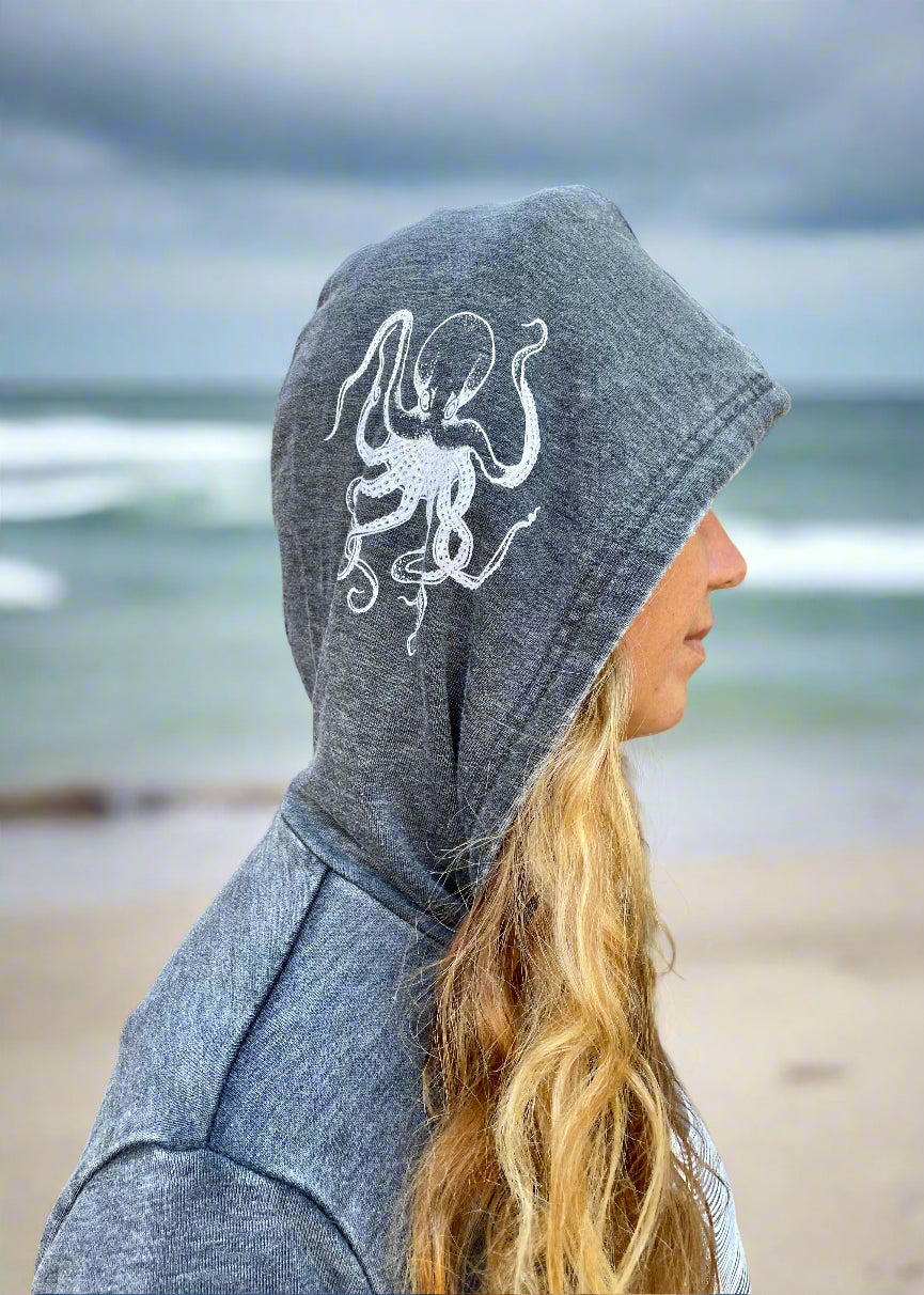 Life Comes in Waves Hoodie w/ Octopus - BESTSELLER