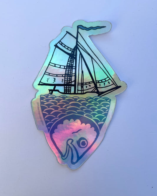 Sticker: Holographic Fish Head