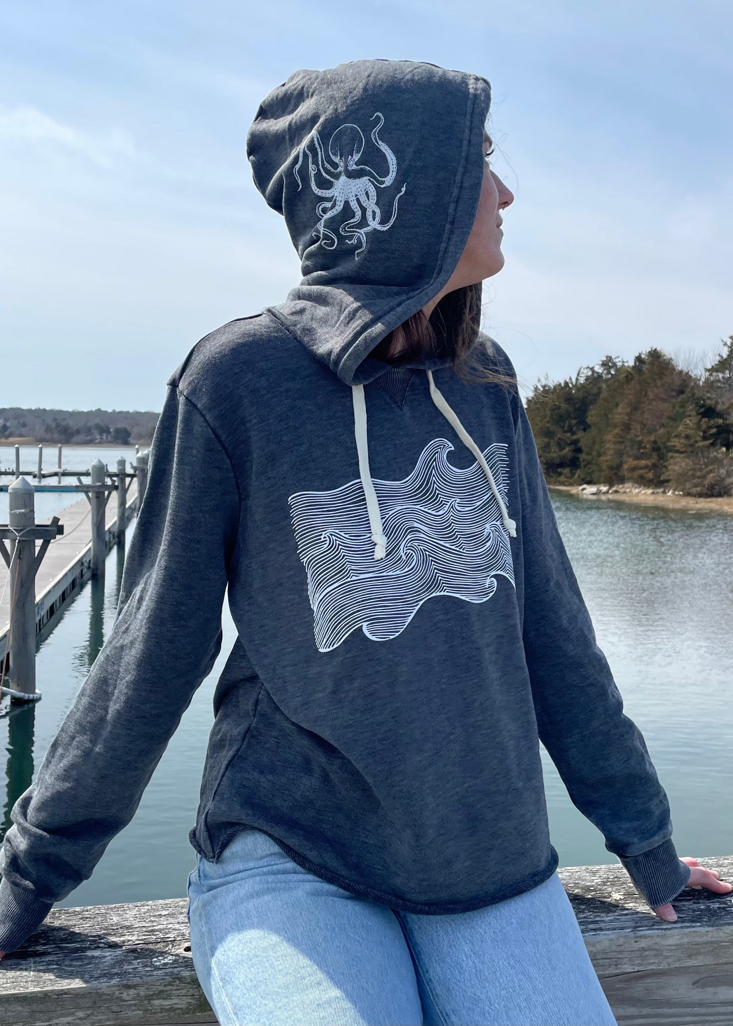 Life Comes in Waves Hoodie w/ Octopus - BESTSELLER