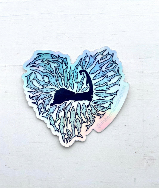 Sticker: Holographic Shark Heart
