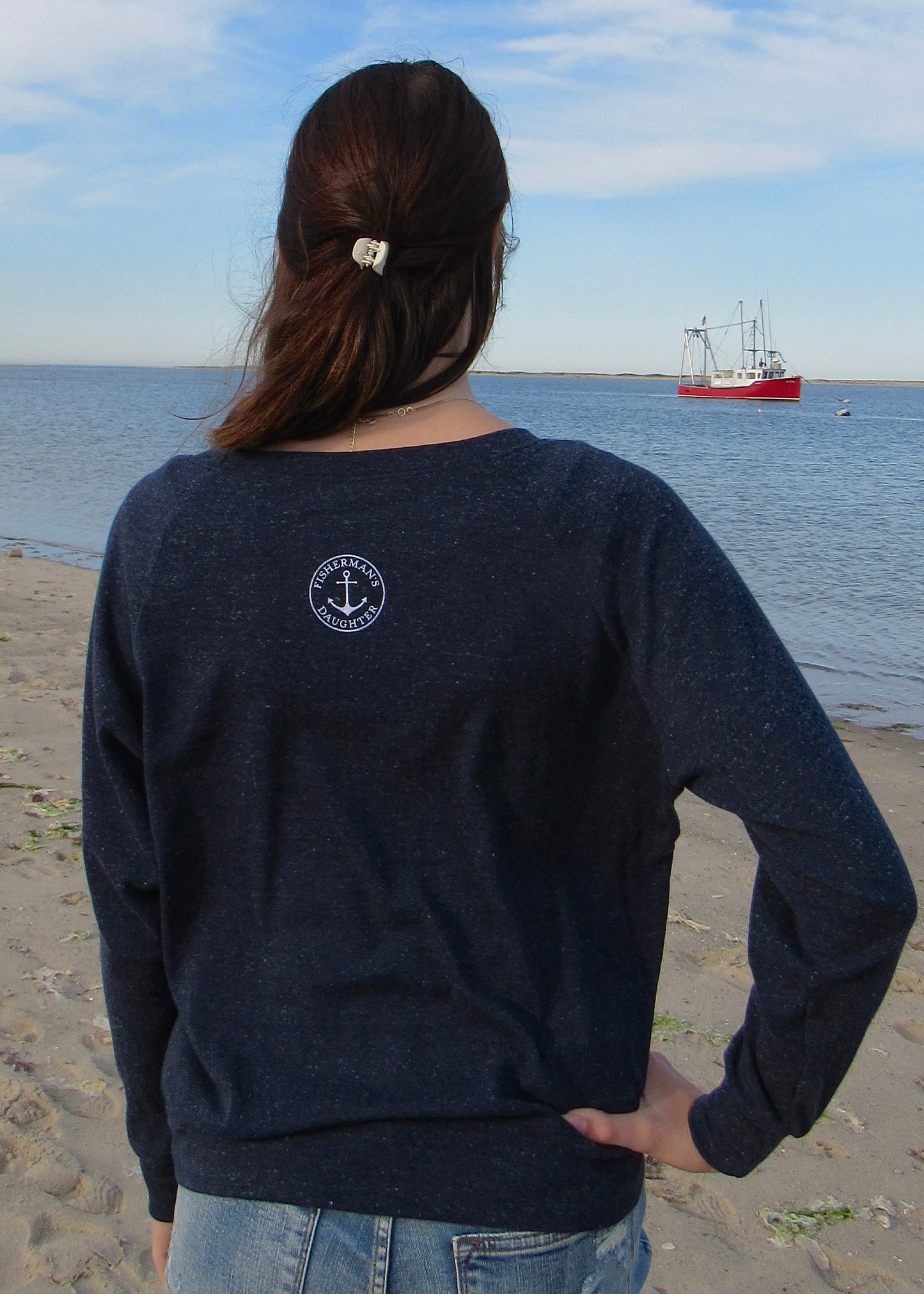 Life Comes In Waves Navy Pullover