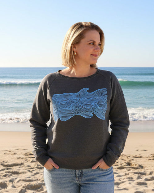 Life Comes In Waves Fleece Pullover - NEW!