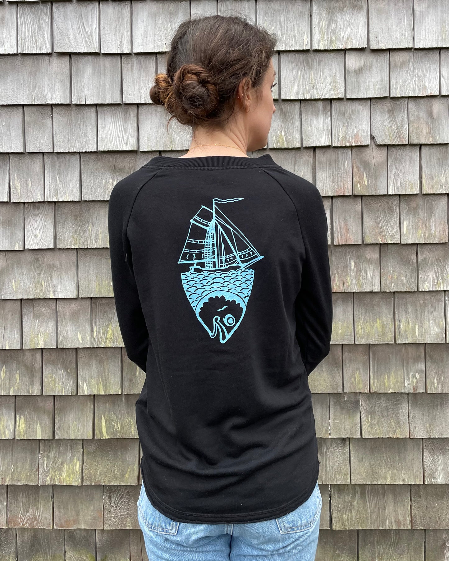 Life Comes in Waves Double Print Crew