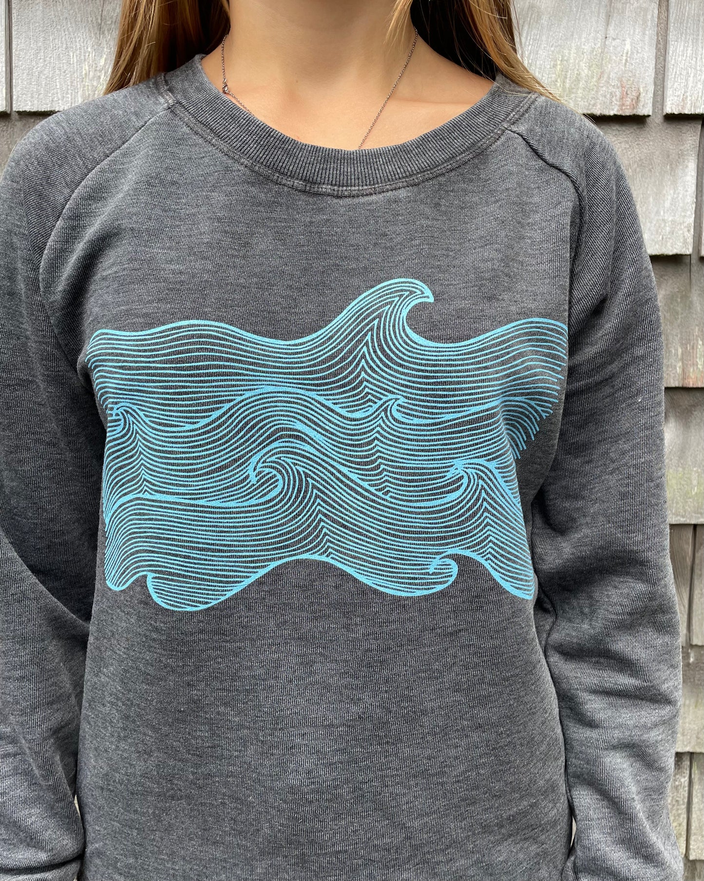 Life Comes in Waves Double Print Crew