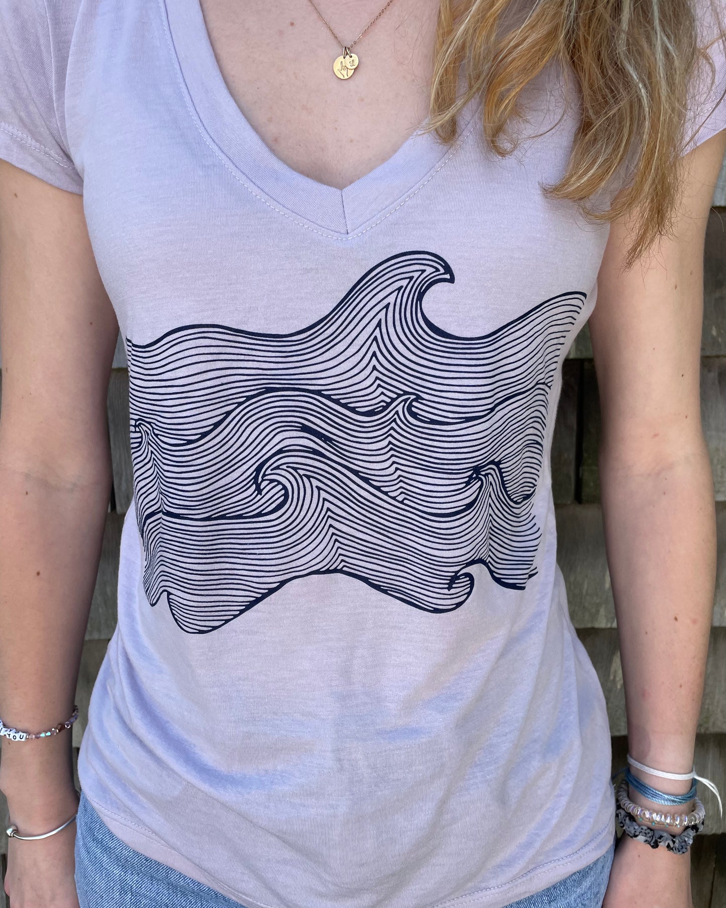 Life Comes in Waves V-Neck Tee